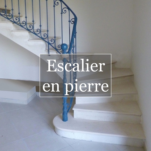 Escalier en pierre de Lens avec un quart tournant