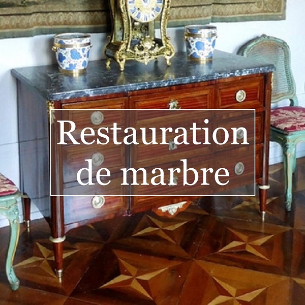 Restauration de plateau de meuble en marbre, cheminée, sculpture ou objet d'art