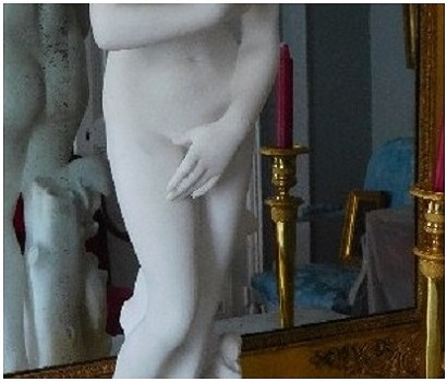 Statue de baigneuse en marbre restaurée